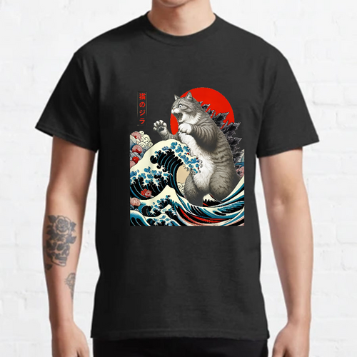Catzilla Cat Japanese Art T-Shirt