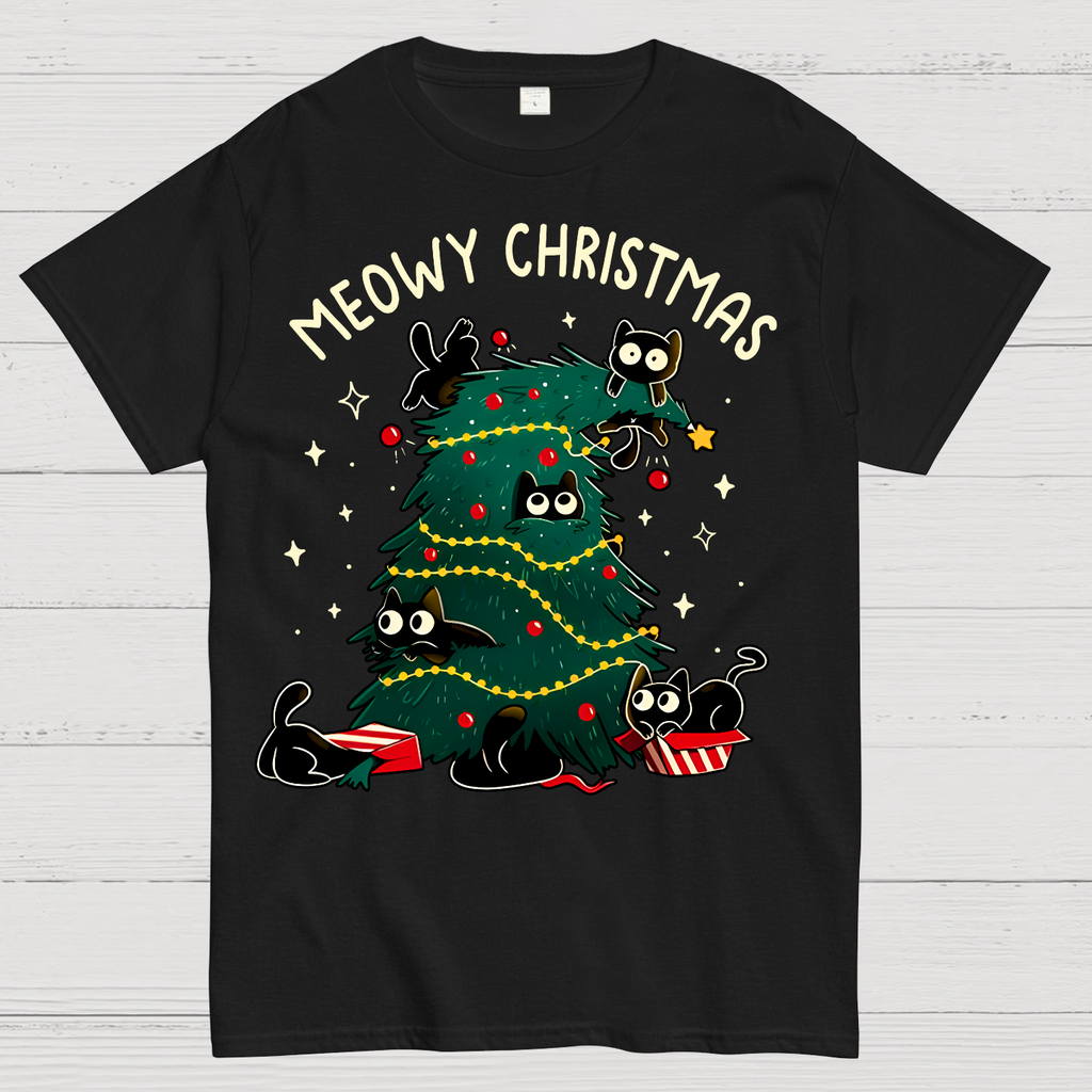 Meowy Christmas Funny Cats  T-Shirt