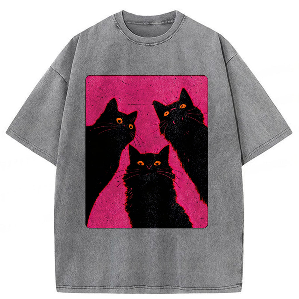 bbb Black Cats It's Time To Wake Up Washed T-shirt