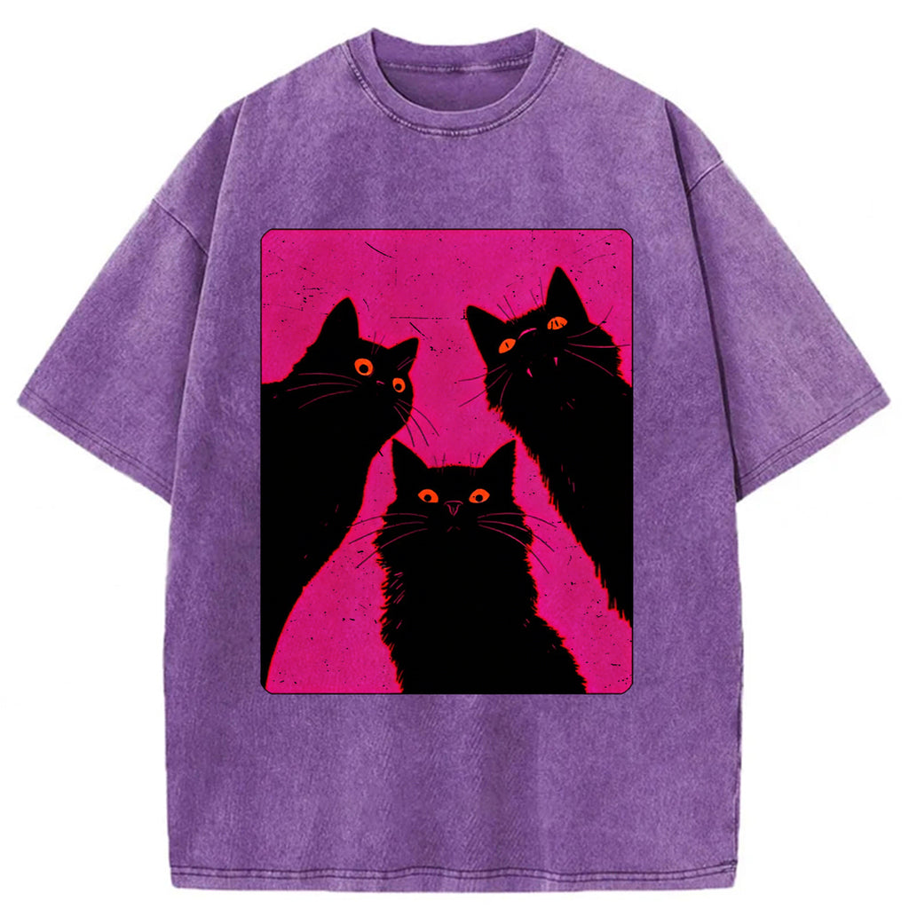 bbb Black Cats It's Time To Wake Up Washed T-shirt
