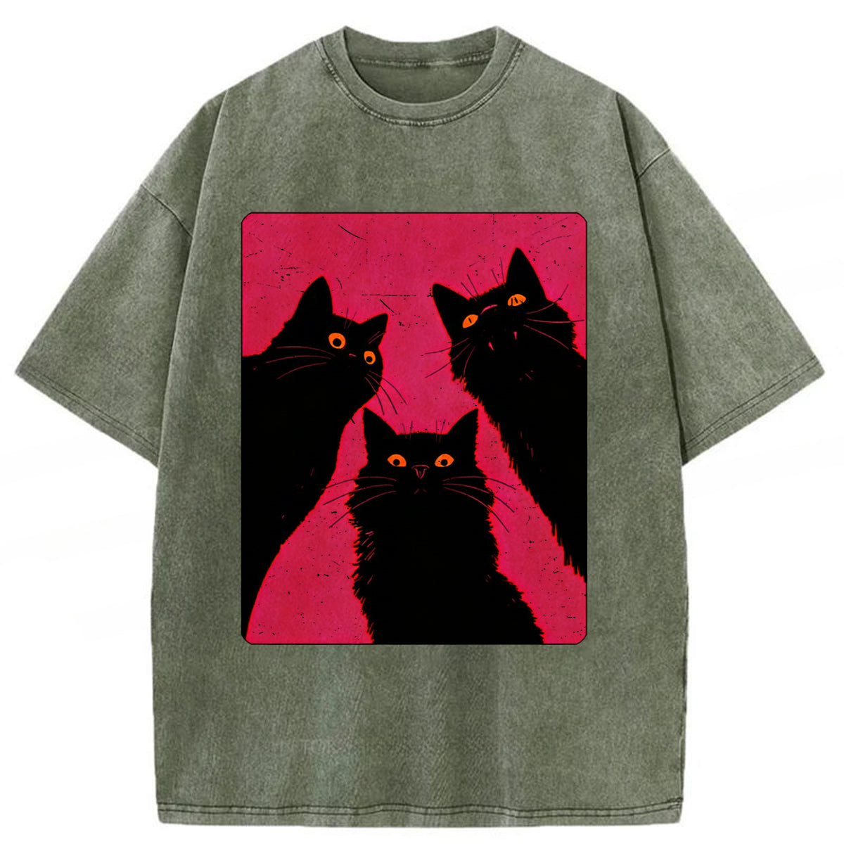bbb Black Cats It's Time To Wake Up Washed T-shirt