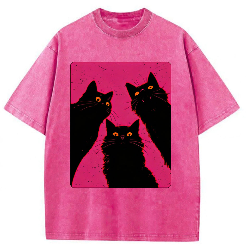 bbb Black Cats It's Time To Wake Up Washed T-shirt
