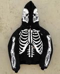 Insulating Men's Skeleton Hoodie - Full Zip Polyester Casual