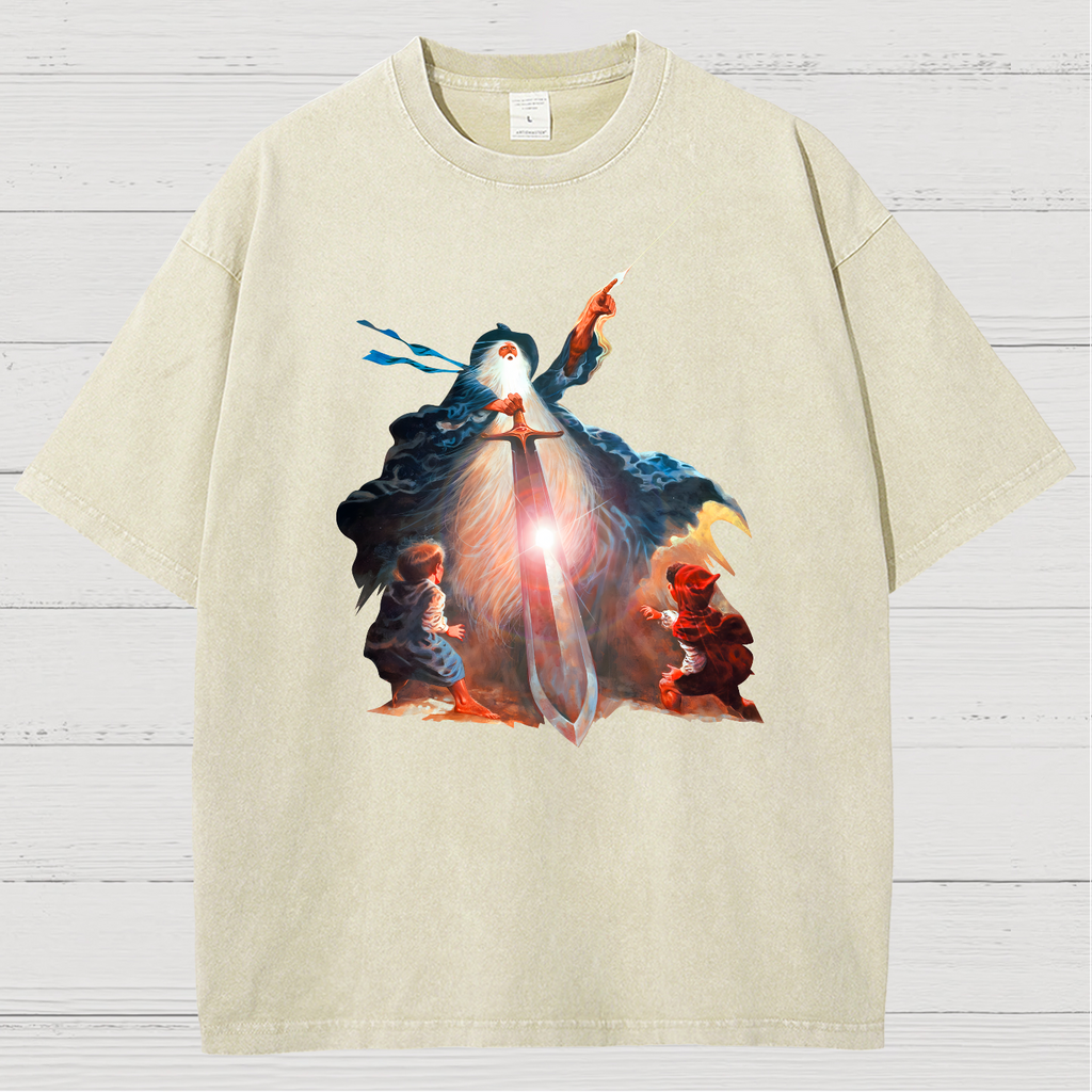 Retro Vintage Fantasy The Lord Of The Rings Unisex Vintage Distressed T-shirt