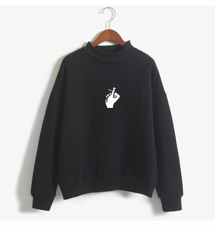 Oversized Cozy Women’s Sweatshirt - Mock Neck, Fleece