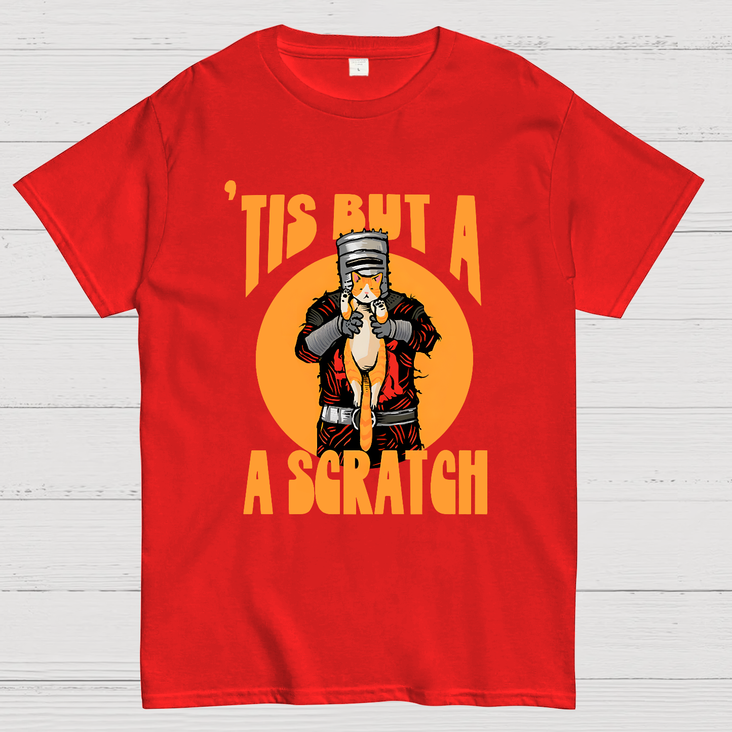 Tis But A Scratch The Black Knight Vs Cat Knight & Kitten  T-Shirt