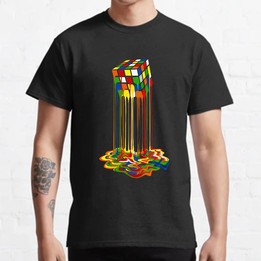 Rainbow Abstraction melted rubix cube y T-Shirt