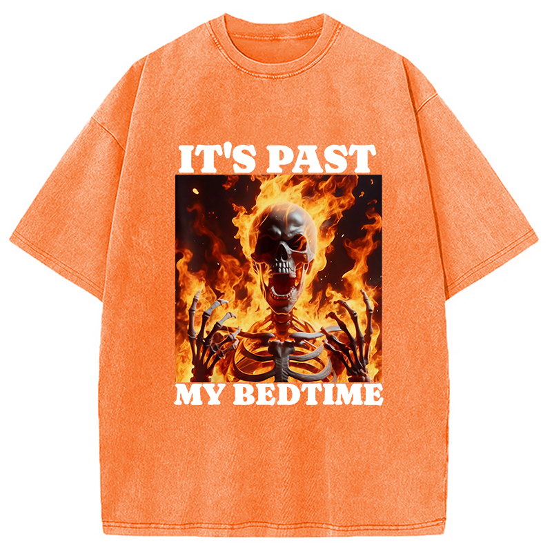 bbb It's Past My Bedtime Funny Skeleton Meme Washed T-Shirt