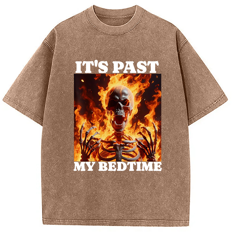 bbb It's Past My Bedtime Funny Skeleton Meme Washed T-Shirt
