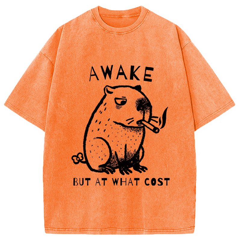 bbb Capybara Smoking Washed T-Shirt