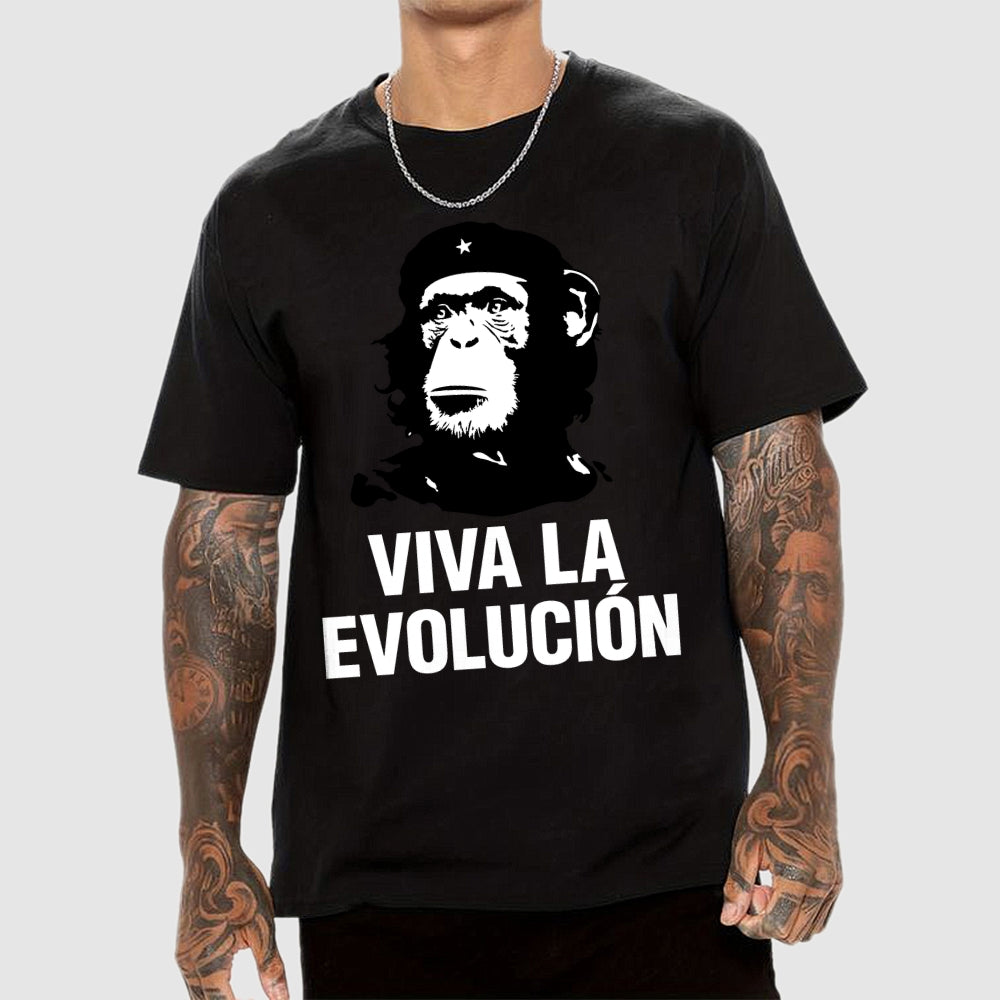 Marxist Evolution Funny Chimpanzee Monkey Che Guevara Parody Slogan  T-Shirt