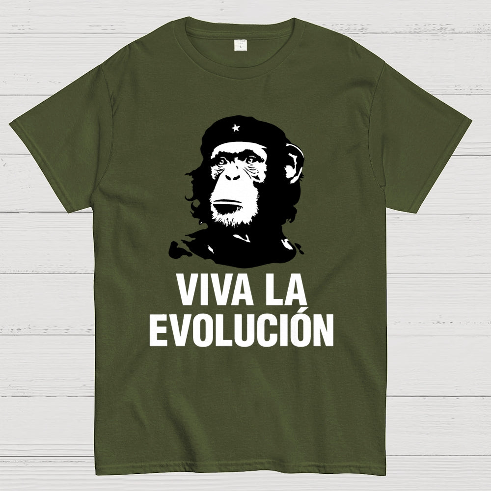 Marxist Evolution Funny Chimpanzee Monkey Che Guevara Parody Slogan  T-Shirt
