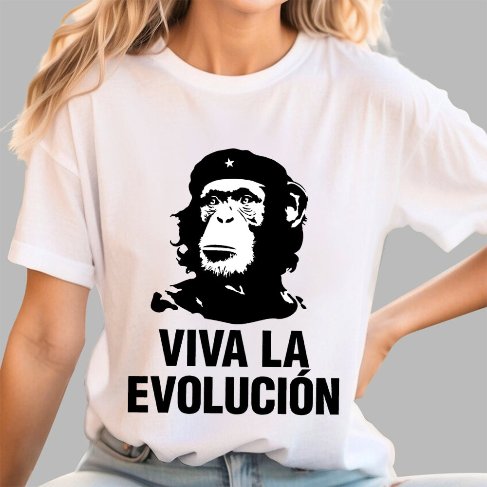 Marxist Evolution Funny Chimpanzee Monkey Che Guevara Parody Slogan  T-Shirt