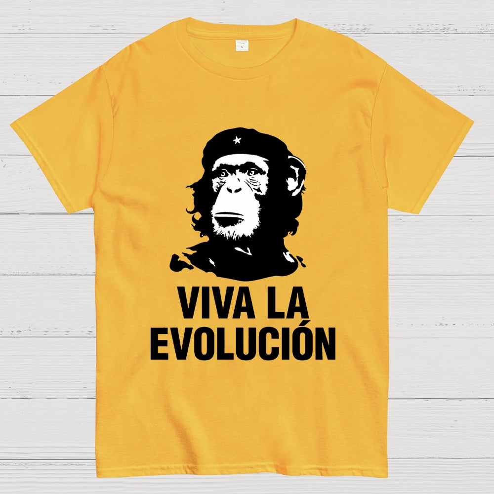 Marxist Evolution Funny Chimpanzee Monkey Che Guevara Parody Slogan  T-Shirt