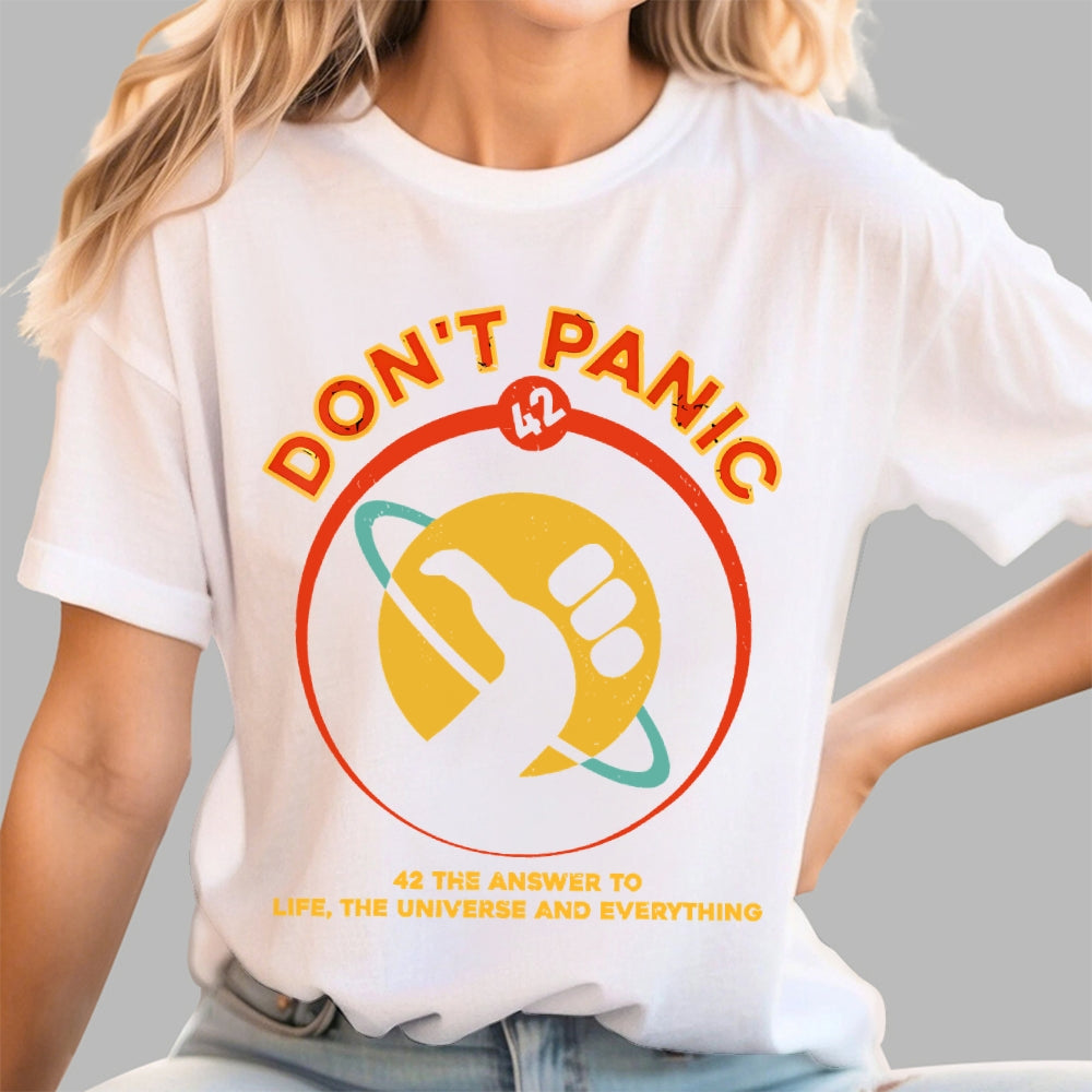 42 Answer to Life The Universe And Everything Don't Panic  T-Shirt