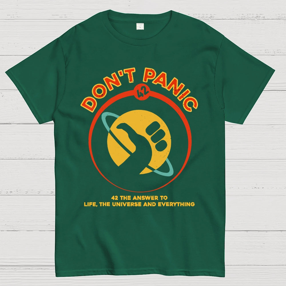 42 Answer to Life The Universe And Everything Don't Panic  T-Shirt