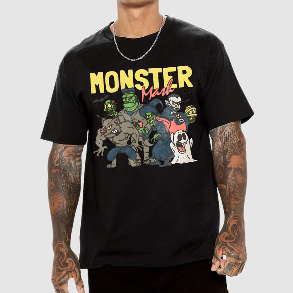 Monster Mashup - Retro Ghost Halloween  T-Shirt