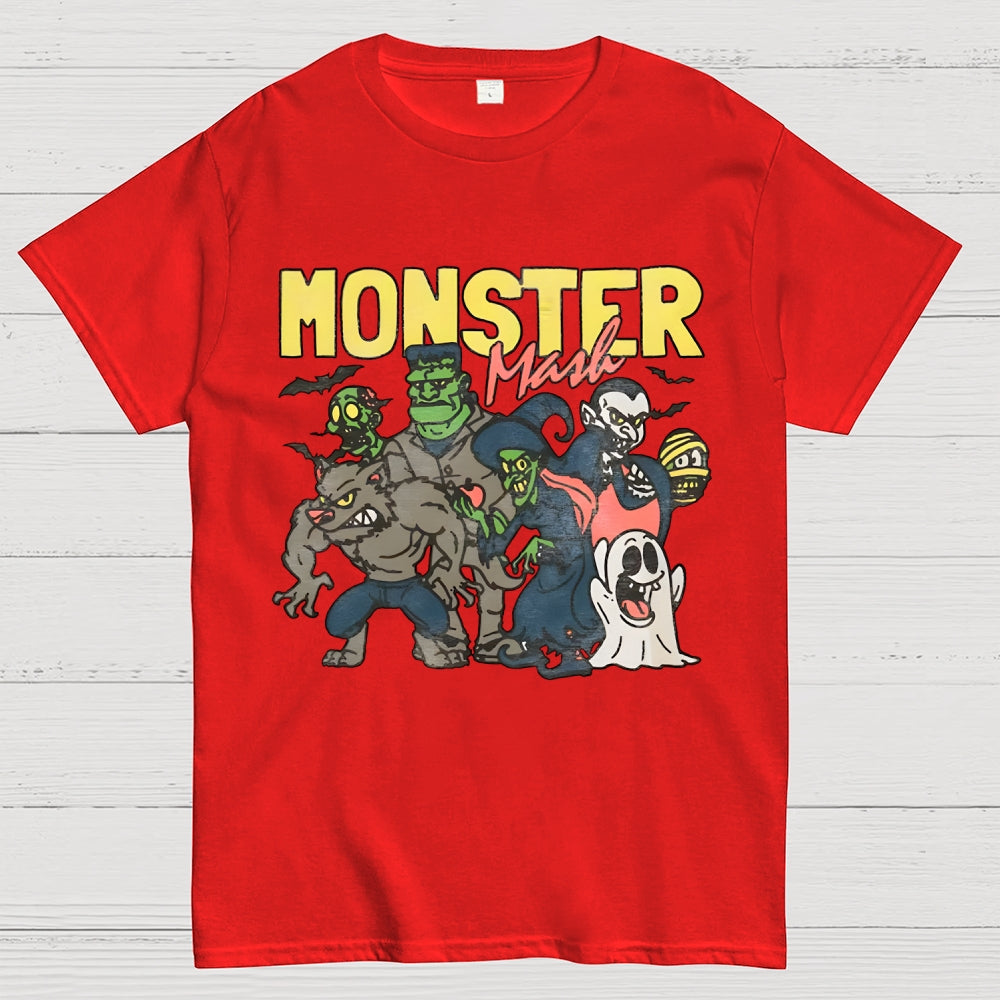 Monster Mashup - Retro Ghost Halloween  T-Shirt