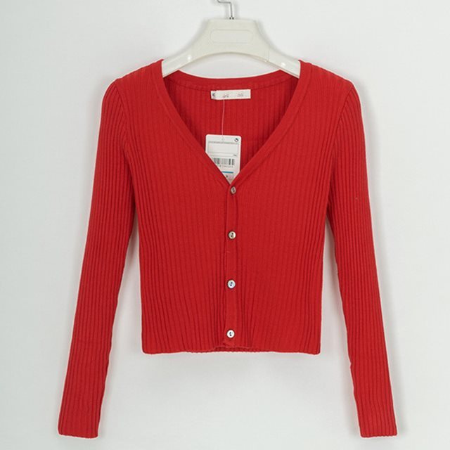 Fitted Womens Cropped Cardigan - Ribbed Knit, Casual