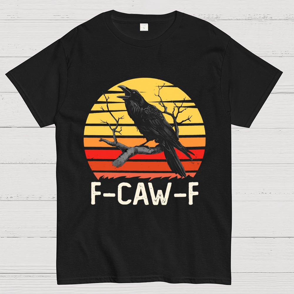 Retro Sunset F-Caw-F Black Bird Black Crow Unisex  T-Shirt