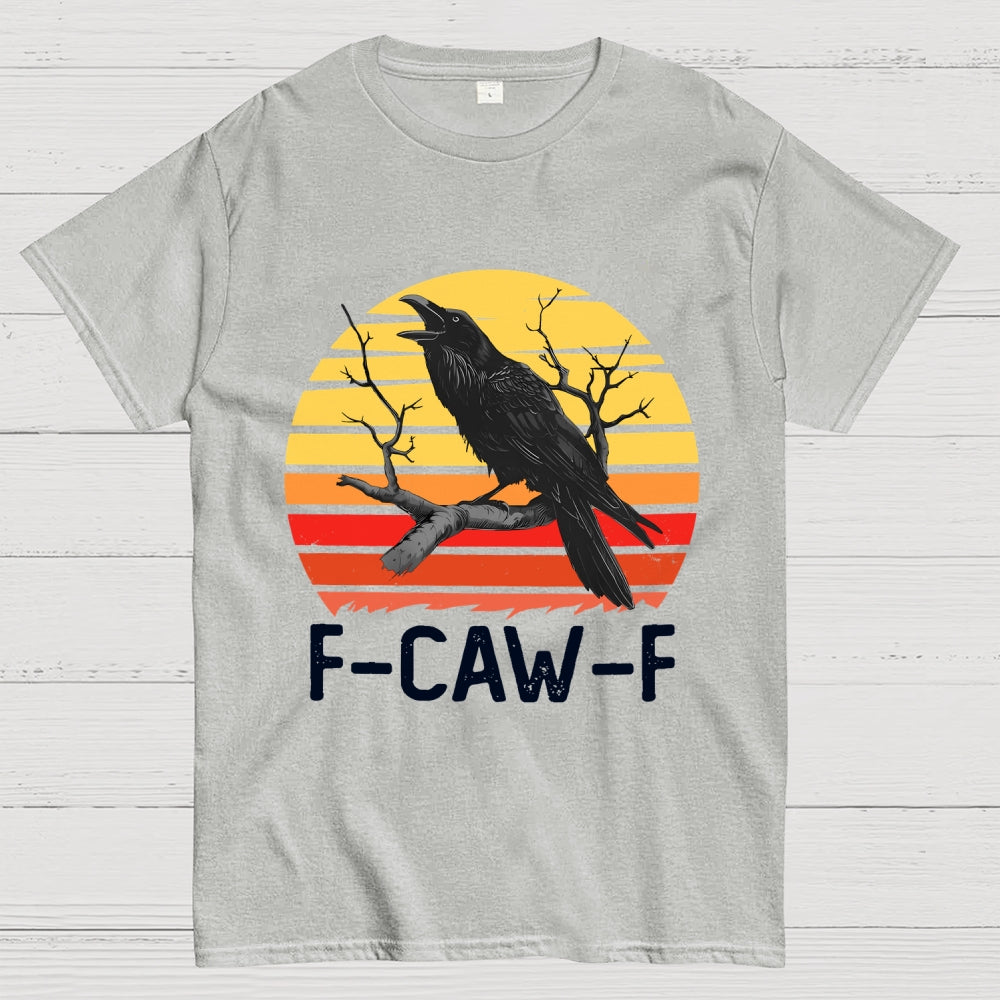 Retro Sunset F-Caw-F Black Bird Black Crow Unisex  T-Shirt