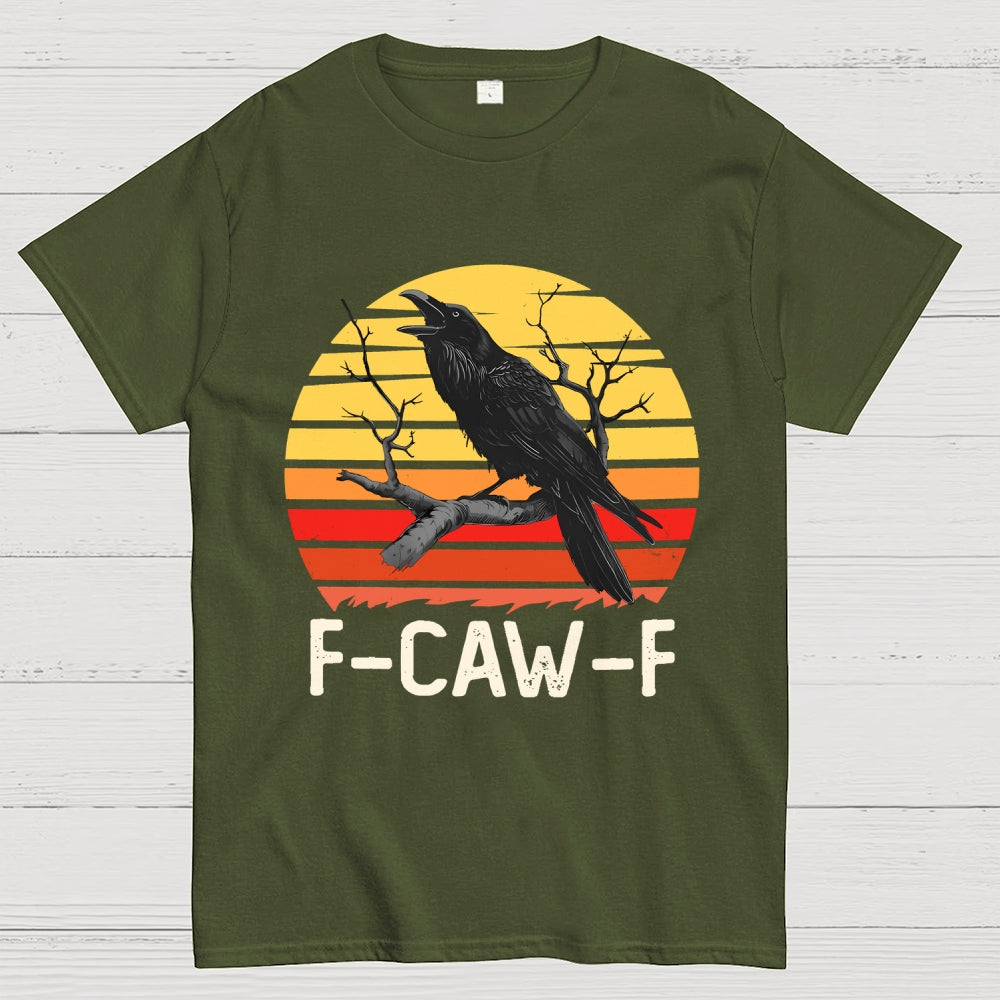 Retro Sunset F-Caw-F Black Bird Black Crow Unisex  T-Shirt