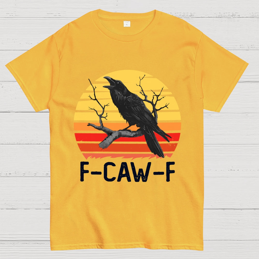 Retro Sunset F-Caw-F Black Bird Black Crow Unisex  T-Shirt
