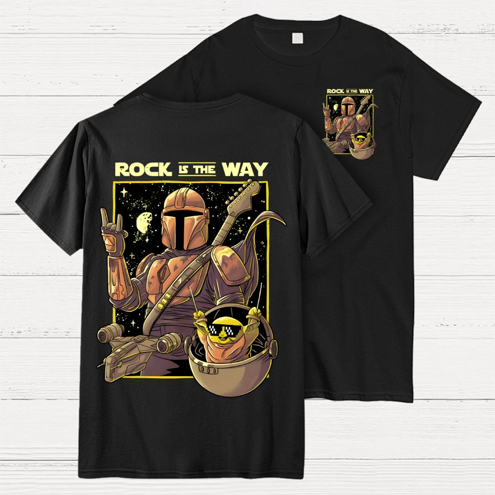Rock Is The Way Front And Back Printing  T-Shirt