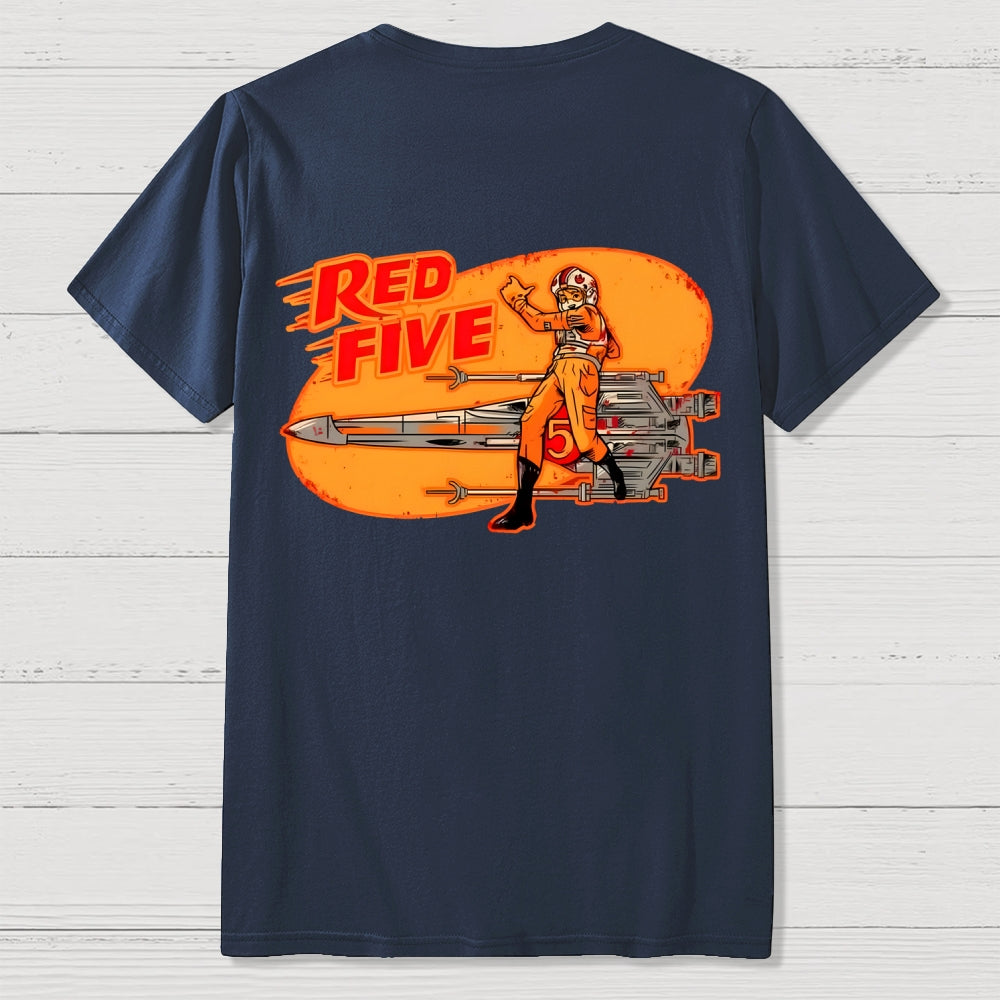 Red Five Standby Front And Back Printing  T-Shirt