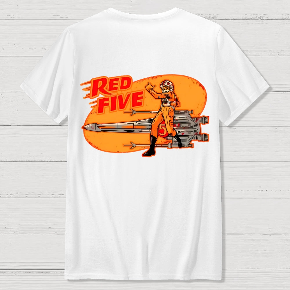 Red Five Standby Front And Back Printing  T-Shirt