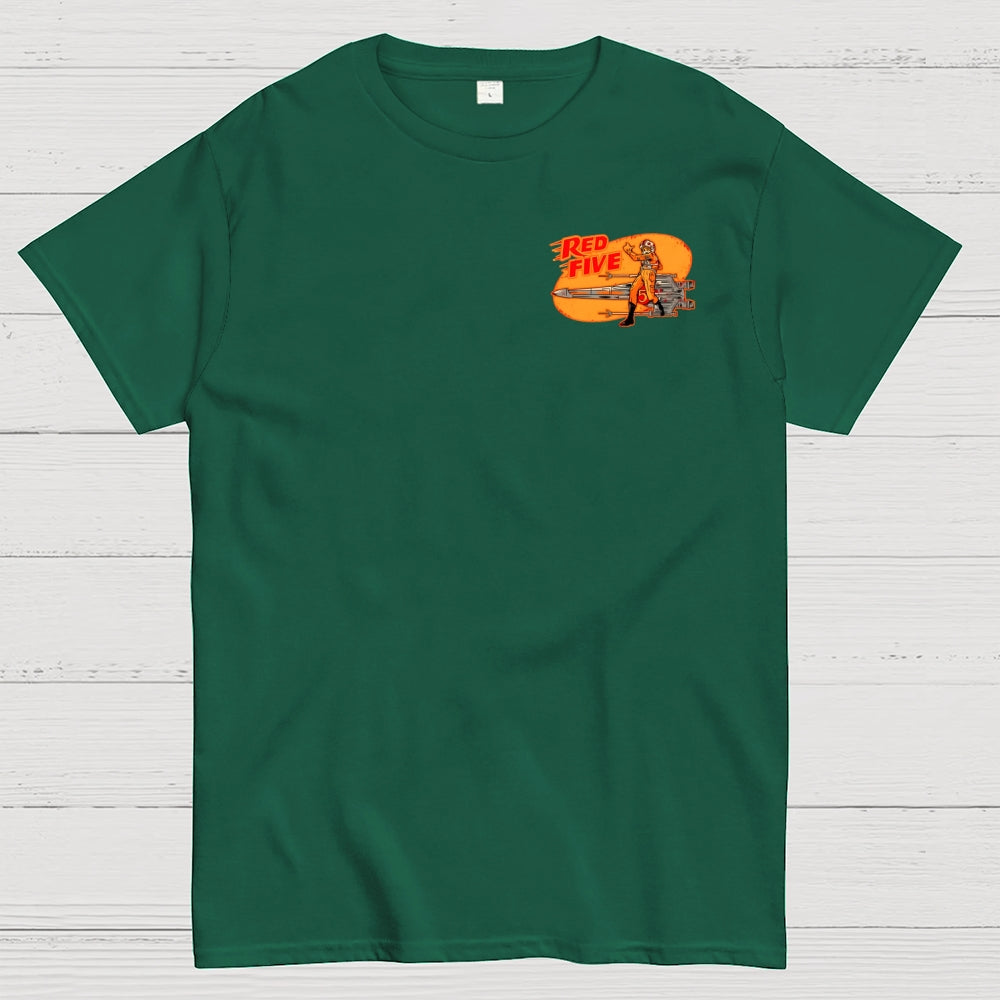 Red Five Standby Front And Back Printing  T-Shirt
