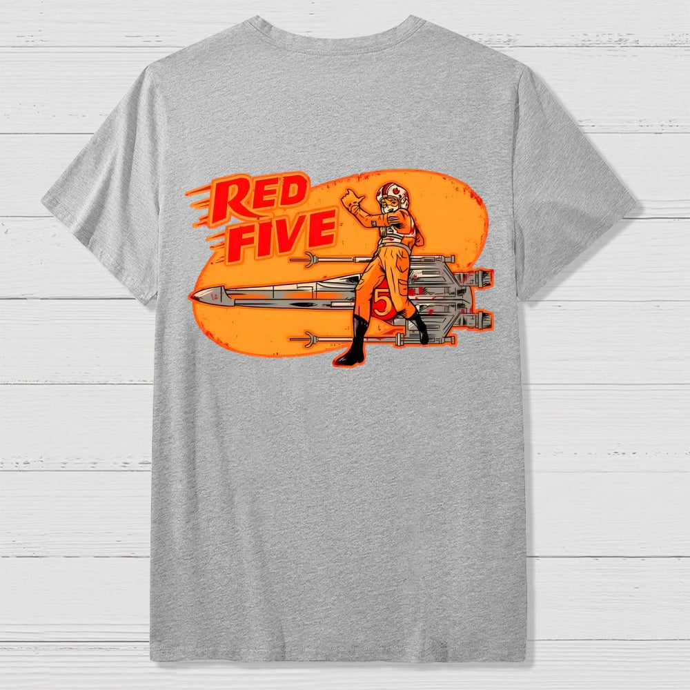Red Five Standby Front And Back Printing  T-Shirt