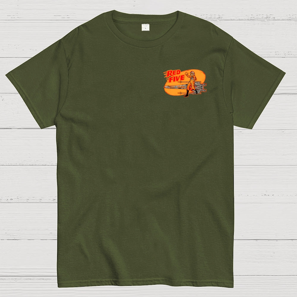 Red Five Standby Front And Back Printing  T-Shirt