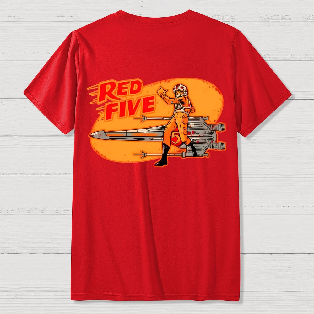 Red Five Standby Front And Back Printing  T-Shirt