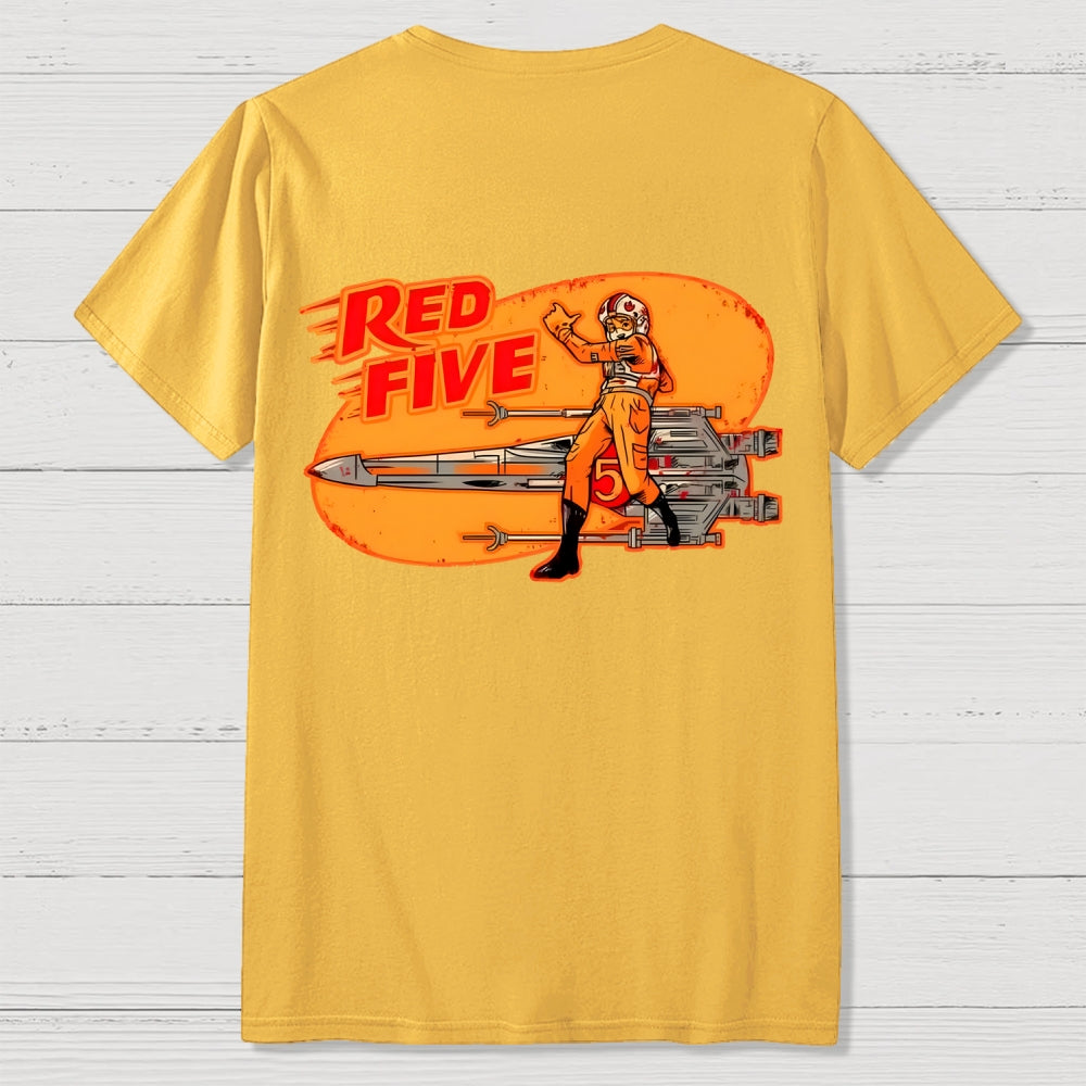 Red Five Standby Front And Back Printing  T-Shirt