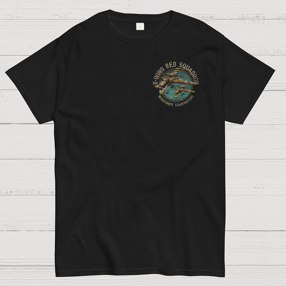 Planetary Battles X-Wing Squadron Faded Portrait  Front And Back Printing  T-Shirt