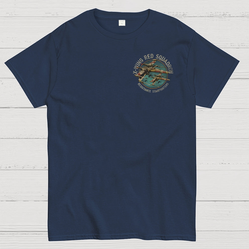 Planetary Battles X-Wing Squadron Faded Portrait  Front And Back Printing  T-Shirt