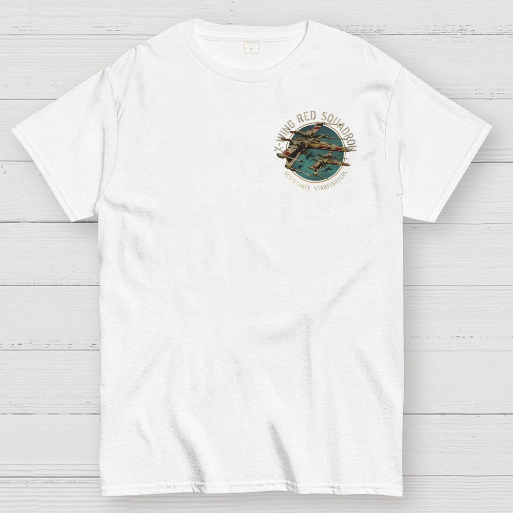 Planetary Battles X-Wing Squadron Faded Portrait  Front And Back Printing  T-Shirt