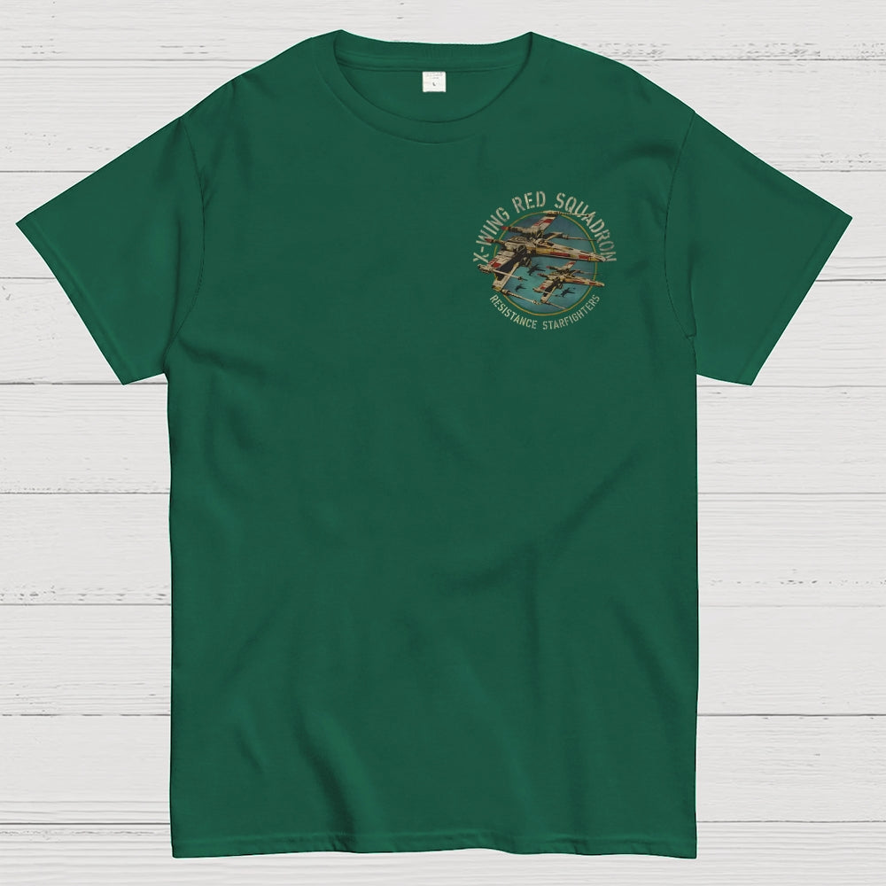 Planetary Battles X-Wing Squadron Faded Portrait  Front And Back Printing  T-Shirt