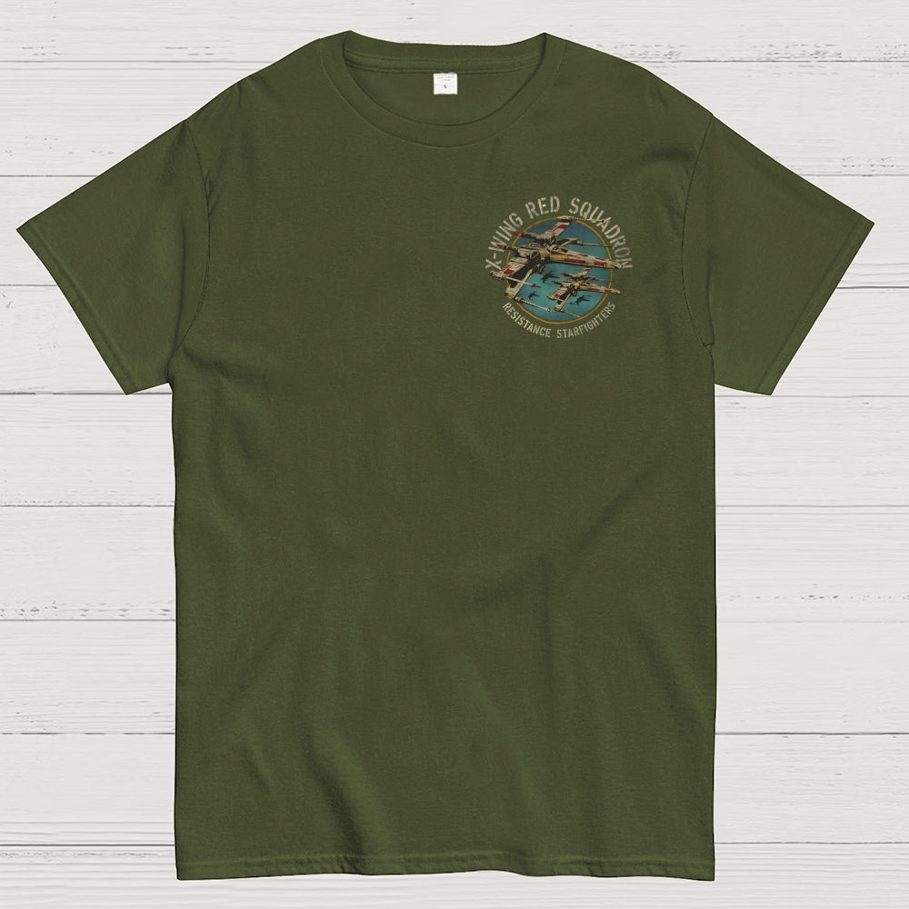 Planetary Battles X-Wing Squadron Faded Portrait  Front And Back Printing  T-Shirt
