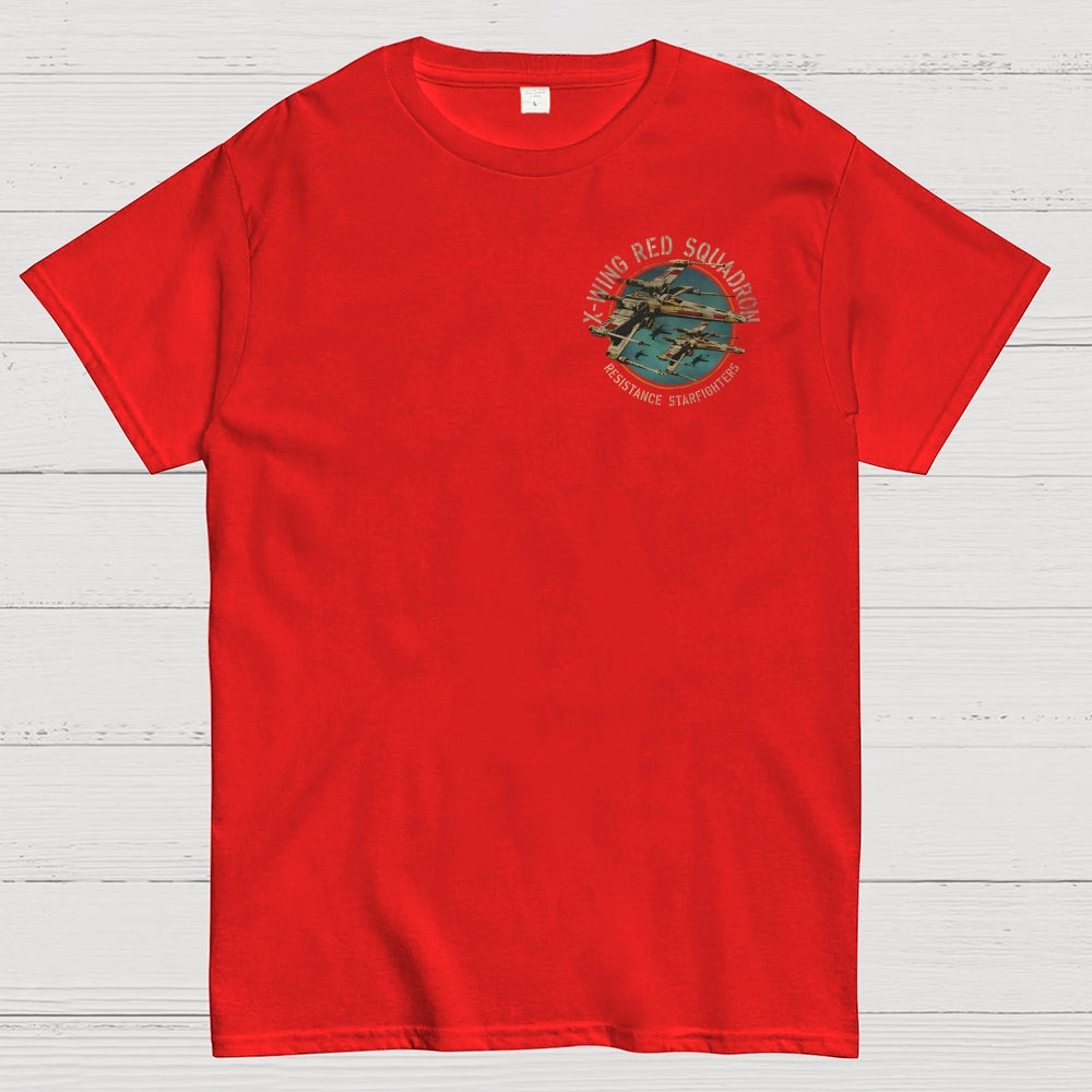 Planetary Battles X-Wing Squadron Faded Portrait  Front And Back Printing  T-Shirt
