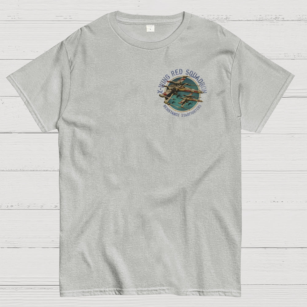 Planetary Battles X-Wing Squadron Faded Portrait  Front And Back Printing  T-Shirt