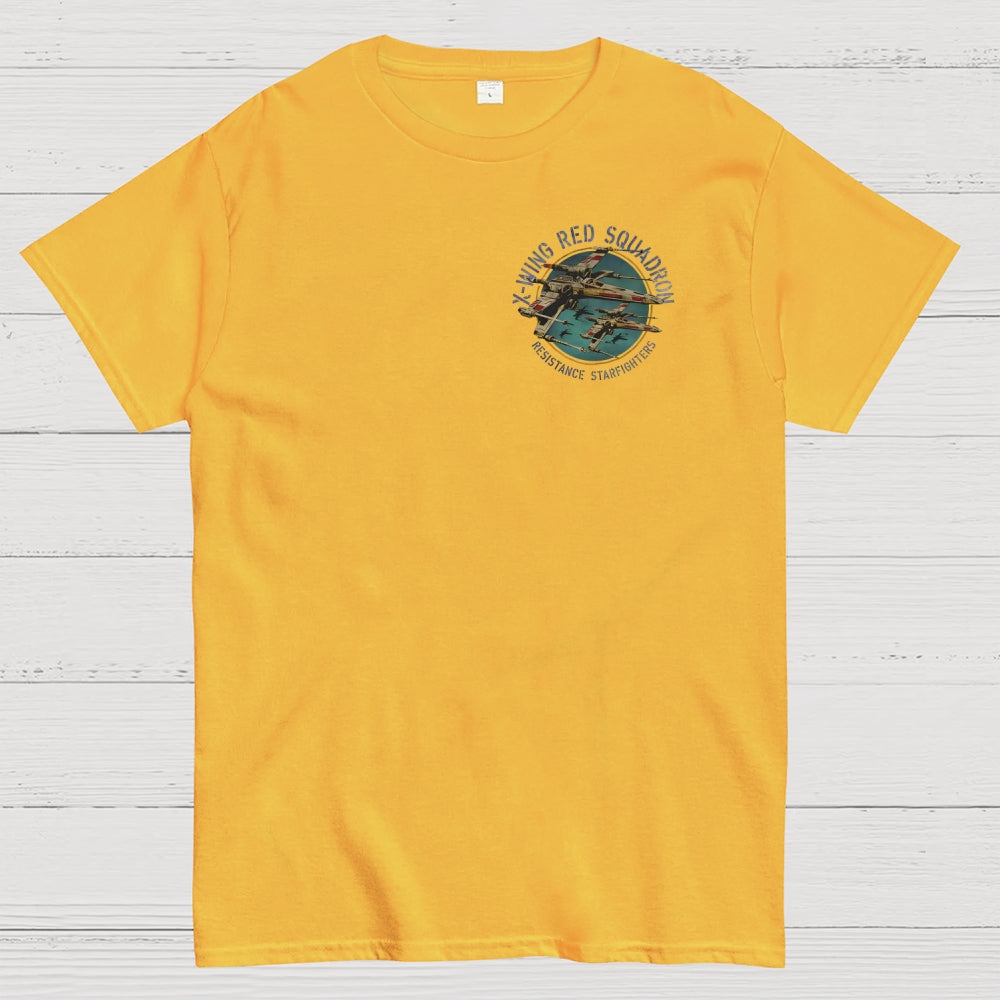 Planetary Battles X-Wing Squadron Faded Portrait  Front And Back Printing  T-Shirt