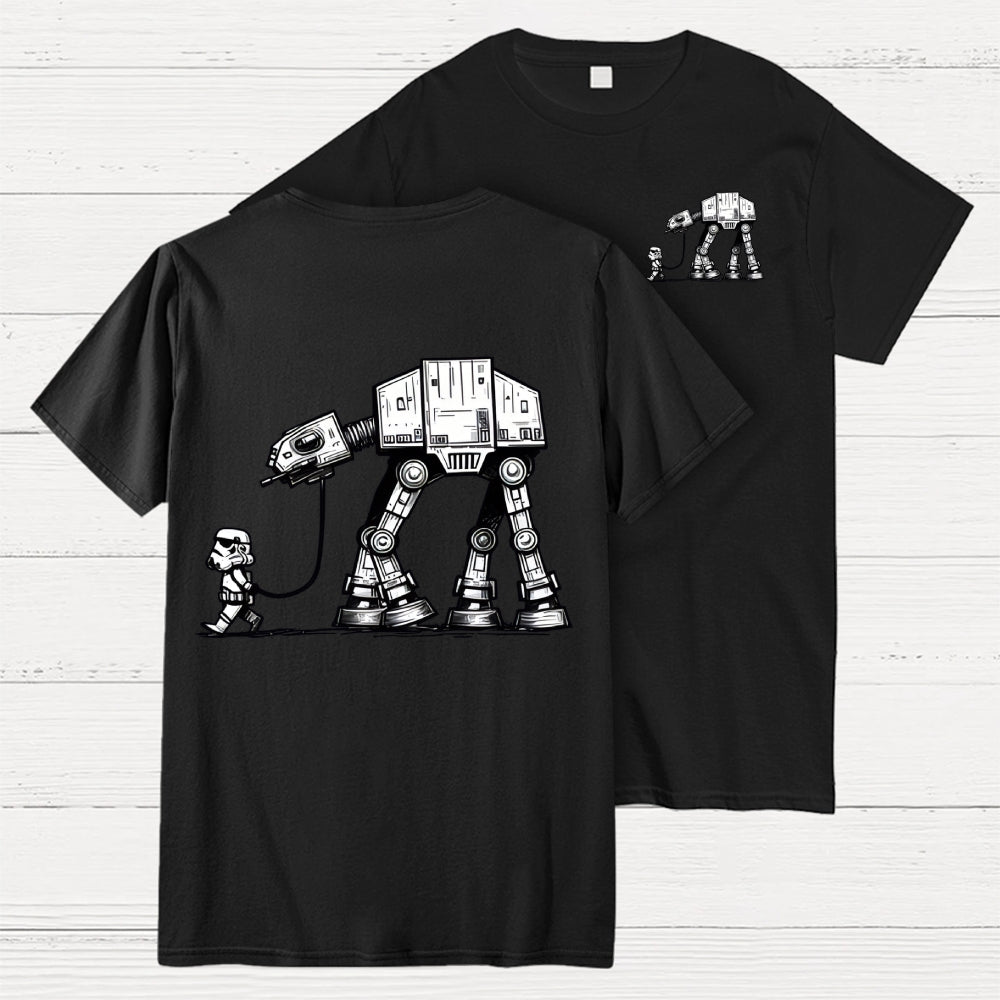 Empire Robot Dog-Planetary Battles Front And Back Printing  T-Shirt