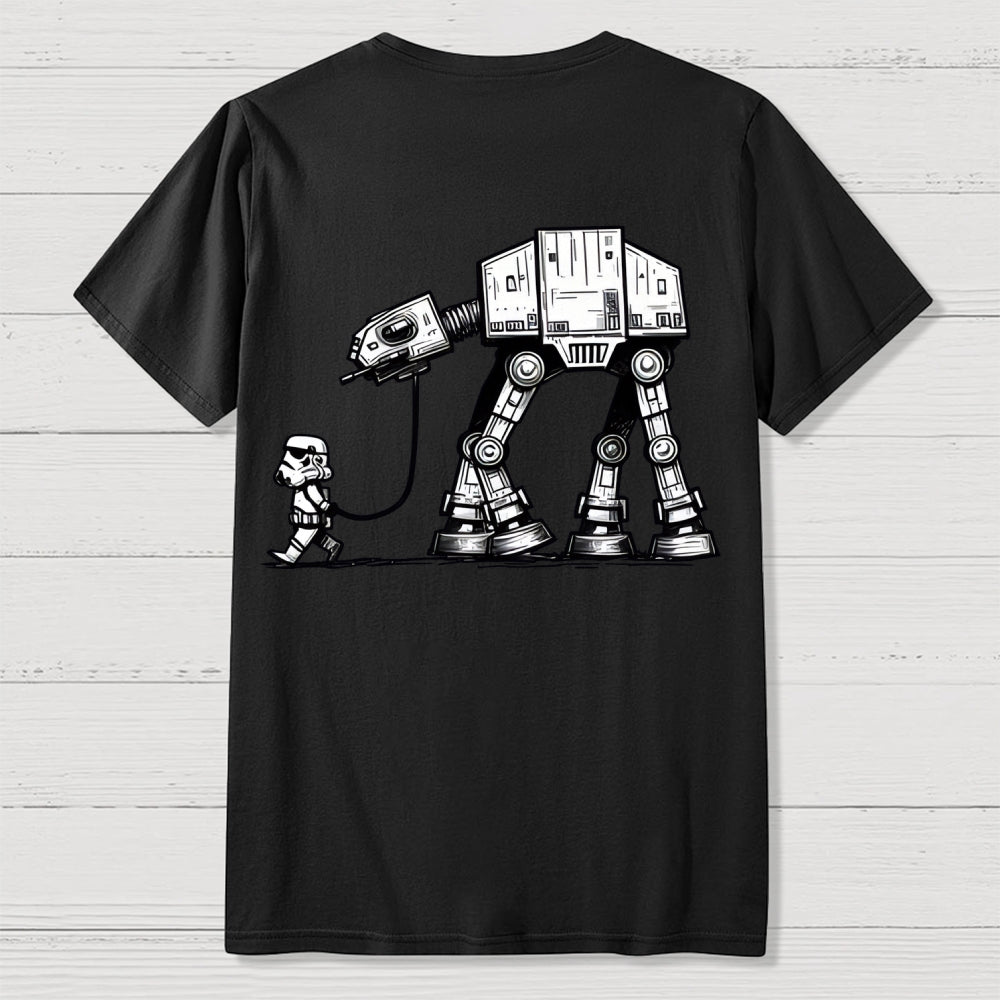 Empire Robot Dog-Planetary Battles Front And Back Printing  T-Shirt