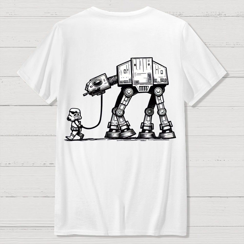 Empire Robot Dog-Planetary Battles Front And Back Printing  T-Shirt