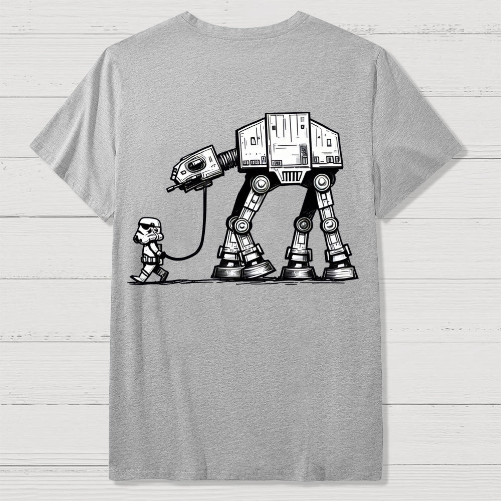 Empire Robot Dog-Planetary Battles Front And Back Printing  T-Shirt