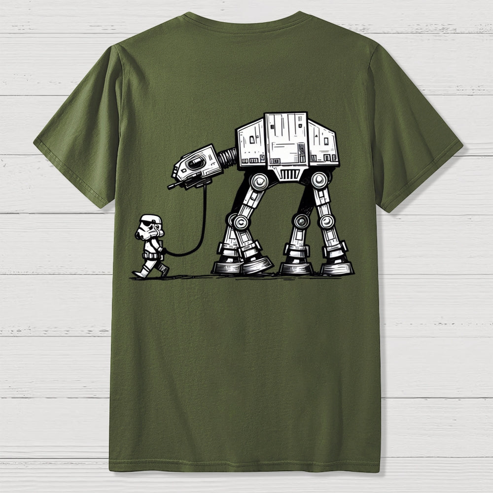 Empire Robot Dog-Planetary Battles Front And Back Printing  T-Shirt
