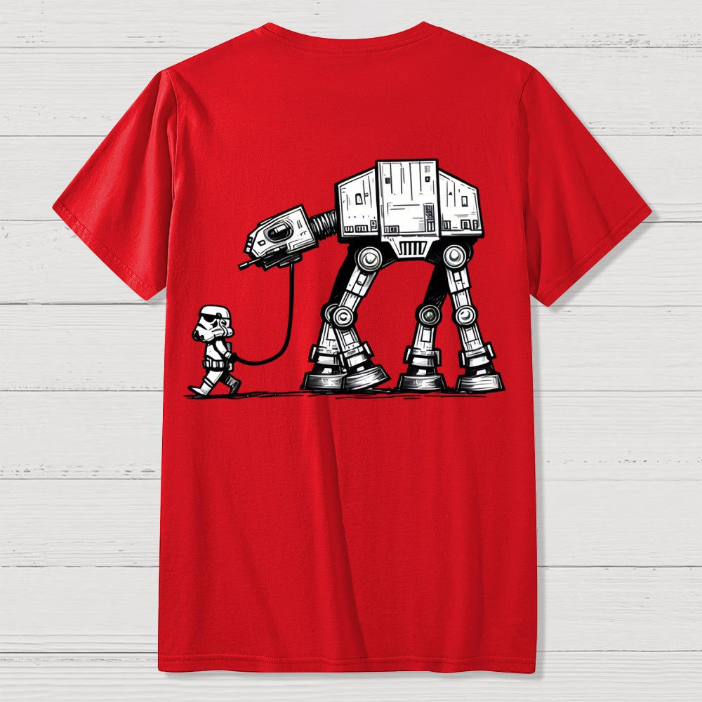 Empire Robot Dog-Planetary Battles Front And Back Printing  T-Shirt