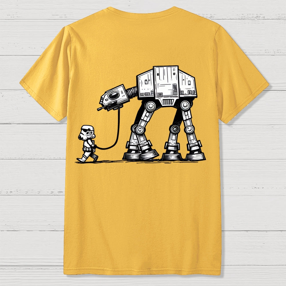Empire Robot Dog-Planetary Battles Front And Back Printing  T-Shirt